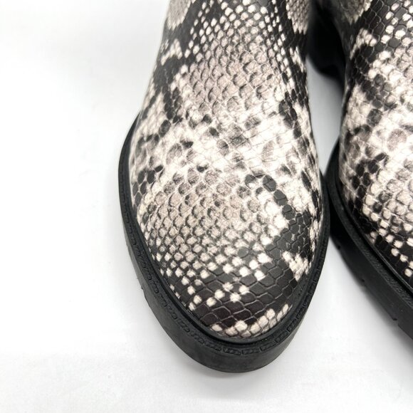 Treasure And Bond Womens 6M Black White Snakeskin Ankle‎ Boots Booties Shoes - Picture 4 of 13
